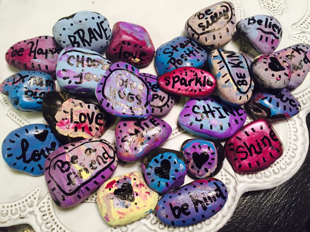 Kindness Rocks with Inspirational Words