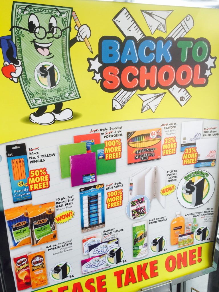 Dollar Tree Back To School Shopping