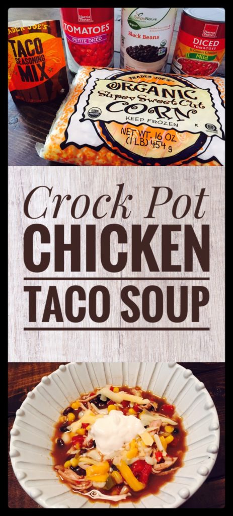 Crock Pot Chicken Taco Soup is so easy and perfect for a busy weeknight dinner!