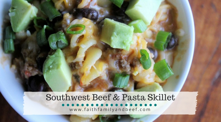 Southwest Beef Pasta Skillet is a great weeknight dinner!