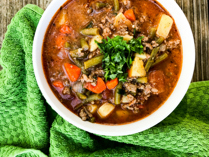 30 Minute Whole 30 Hamburger Soup