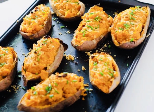 Twice Baked Whole 30 Sweet Potatoes