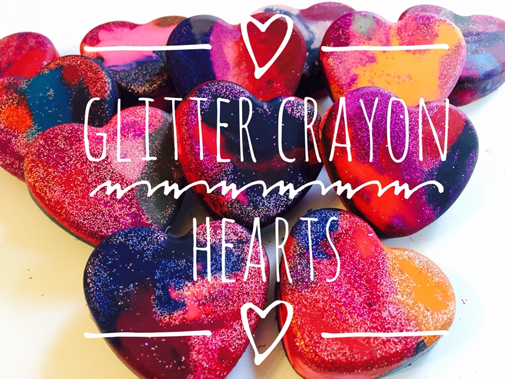 Crayon Glitter Hearts