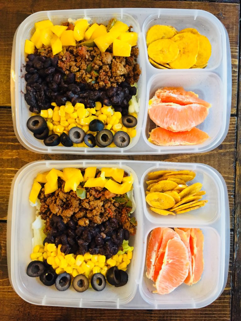 Bento Box Taco Bowl Lunch Prep