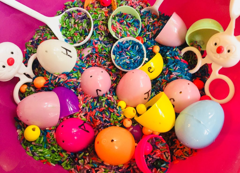 Letter Matching Easter Sensory Bin - Great Learning Activity for Preschoolers!