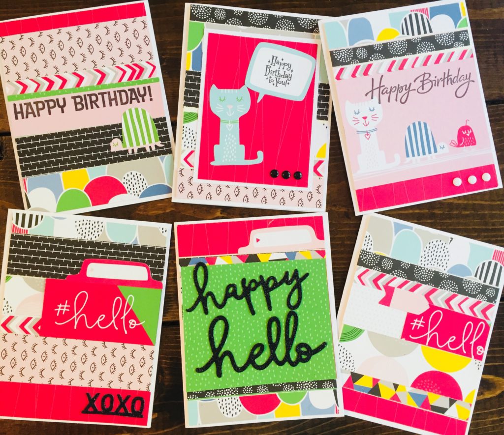 Happy Hello Cards Made from Paper Scraps