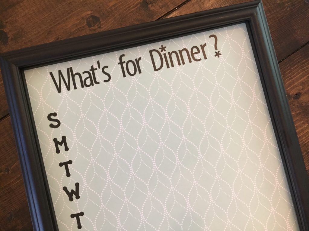 Easy to make DIY Dry Erase Menu Board.