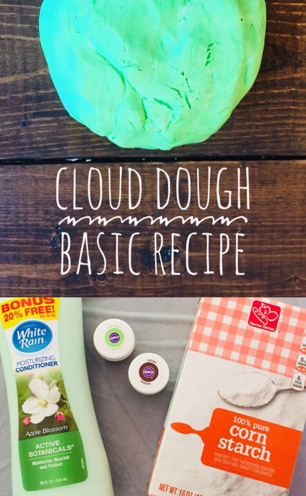 Super simple Basic Cloud Dough Recipe. This fluffy cloud dough is so easy to make. Perfect activity for when the kids get bored this summer!