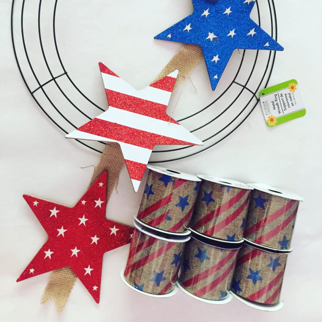 Simple Dollar Tree Patriotic Wreath