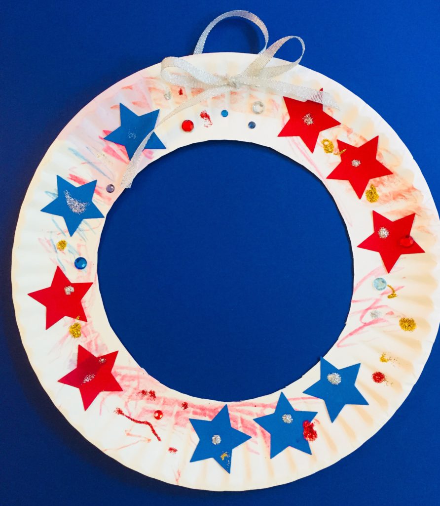 Patriotic Star Wreath Craft for Kids