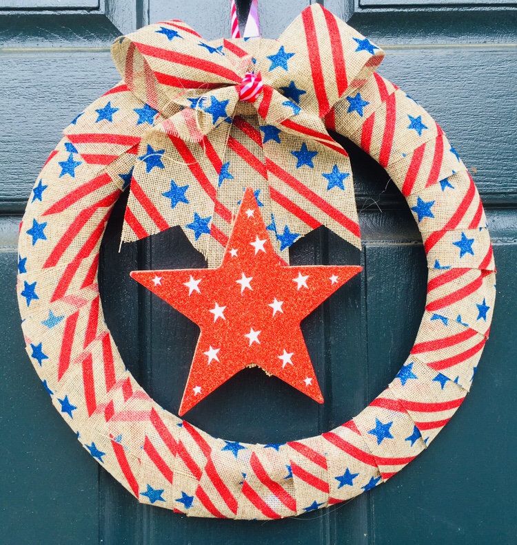 Simple Dollar Tree Patriotic Wreath