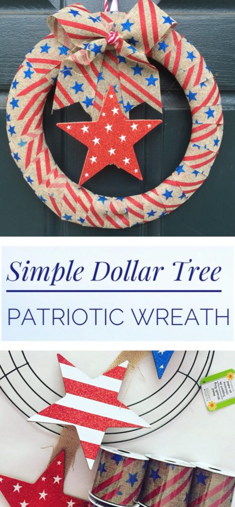 Simple Dollar Tree Patriotic Wreath