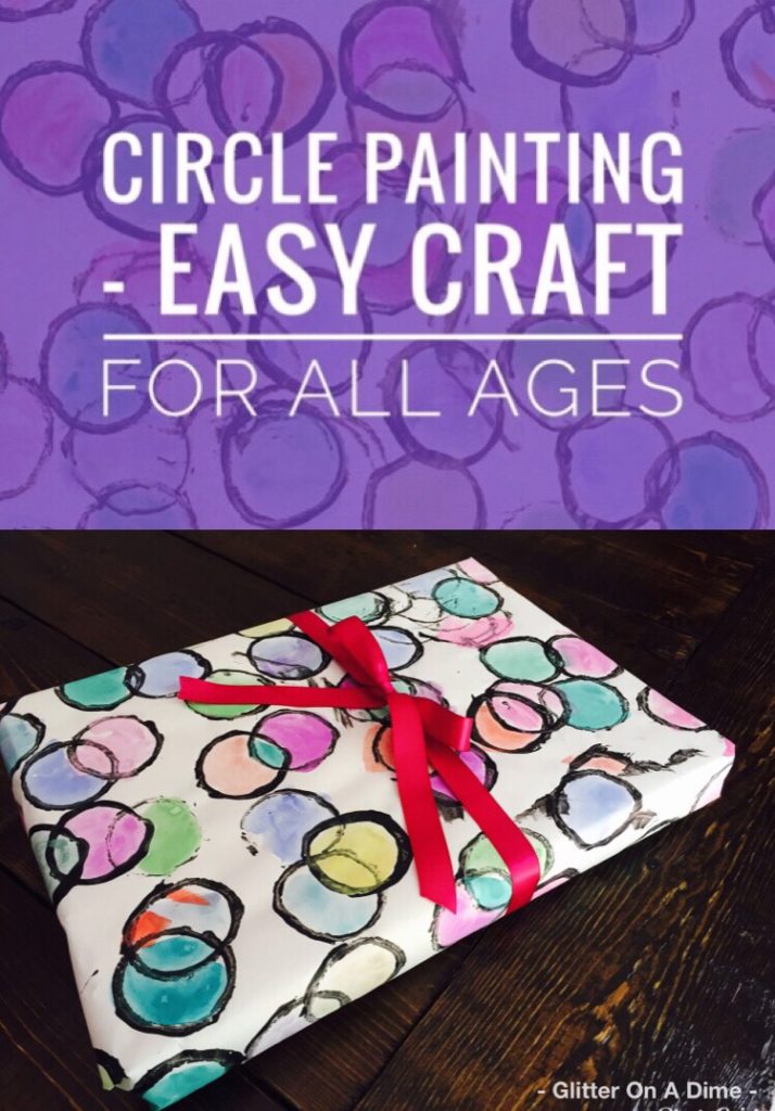 Circle Painting is an easy craft for all ages using watercolors and acrylic paint.. Use your kids artwork to create fun cards and gift wrap!