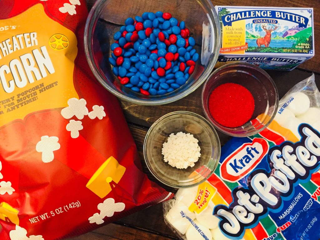 Patriotic Popcorn Cake Ingredients