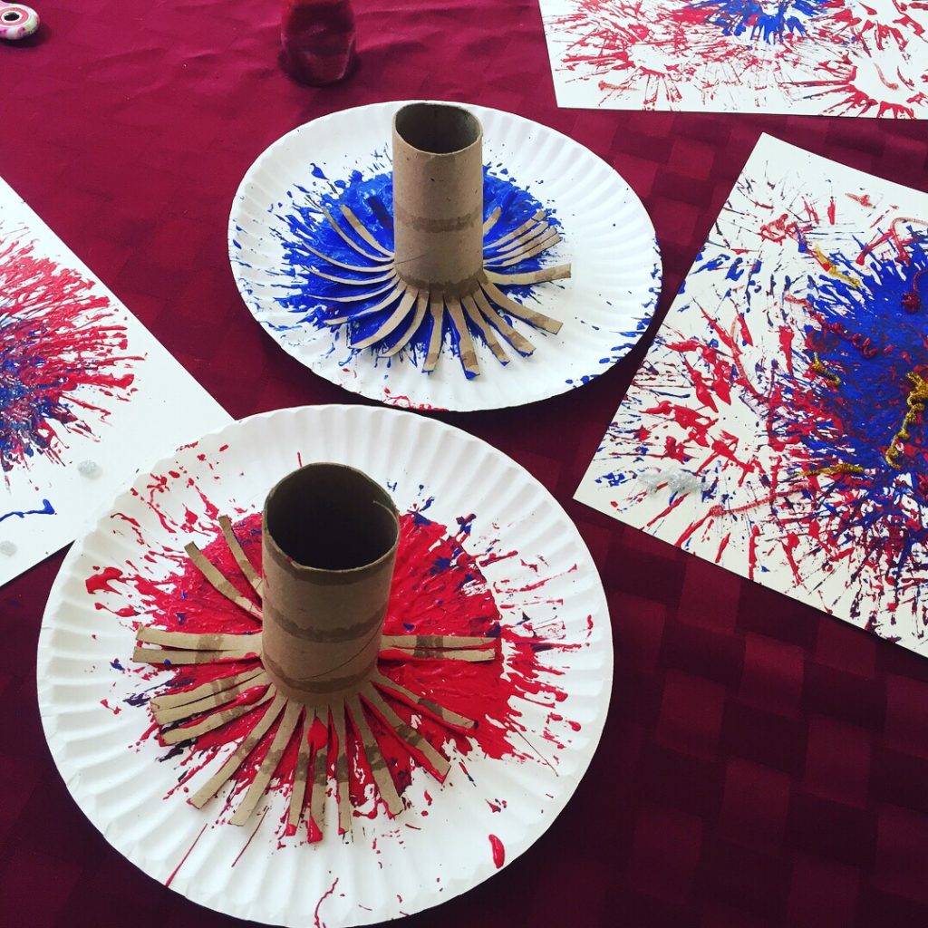 Fireworks Painting is a quick and easy Patriotic Craft for kids!