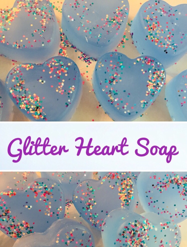 Simple Glitter Heart Soaps are a fun and easy craft. They would make super cute party favors or gifts.