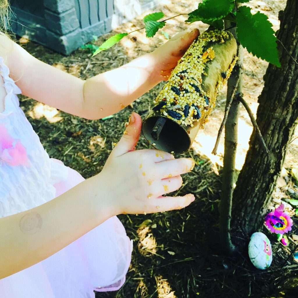 Cardboard Tube Bird Feeders - EASY SUMMER BOREDOM BUSTER