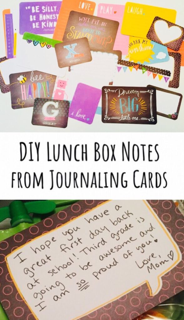 DIY Lunch Box Notes - Perfect way to use up extra scrapbooking supplies like journaling cards!