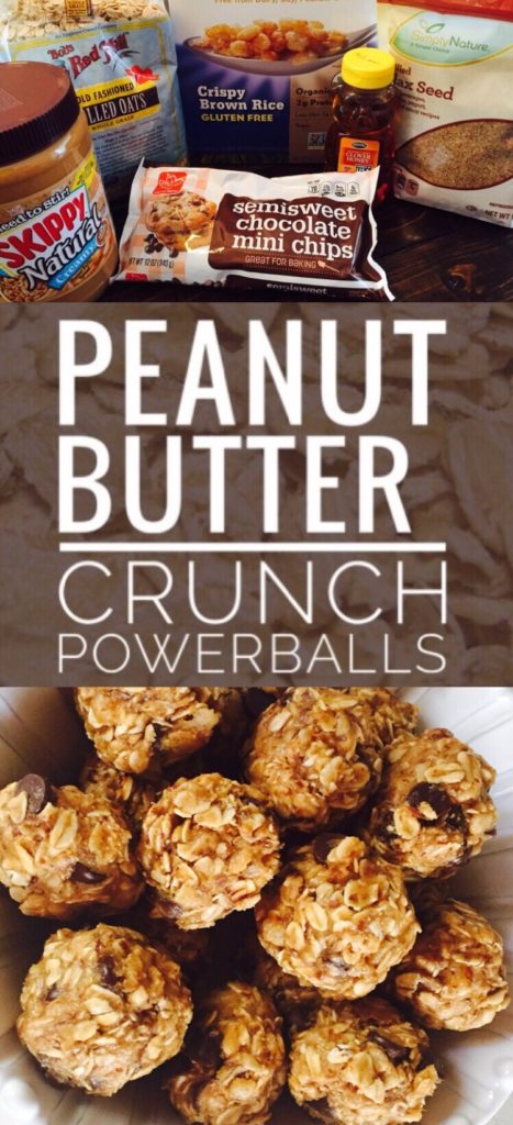 Peanut Butter Crunch Powerballs are a healthy snack to help control your sugar cravings. Perfect snack for kids and to have on road trips!