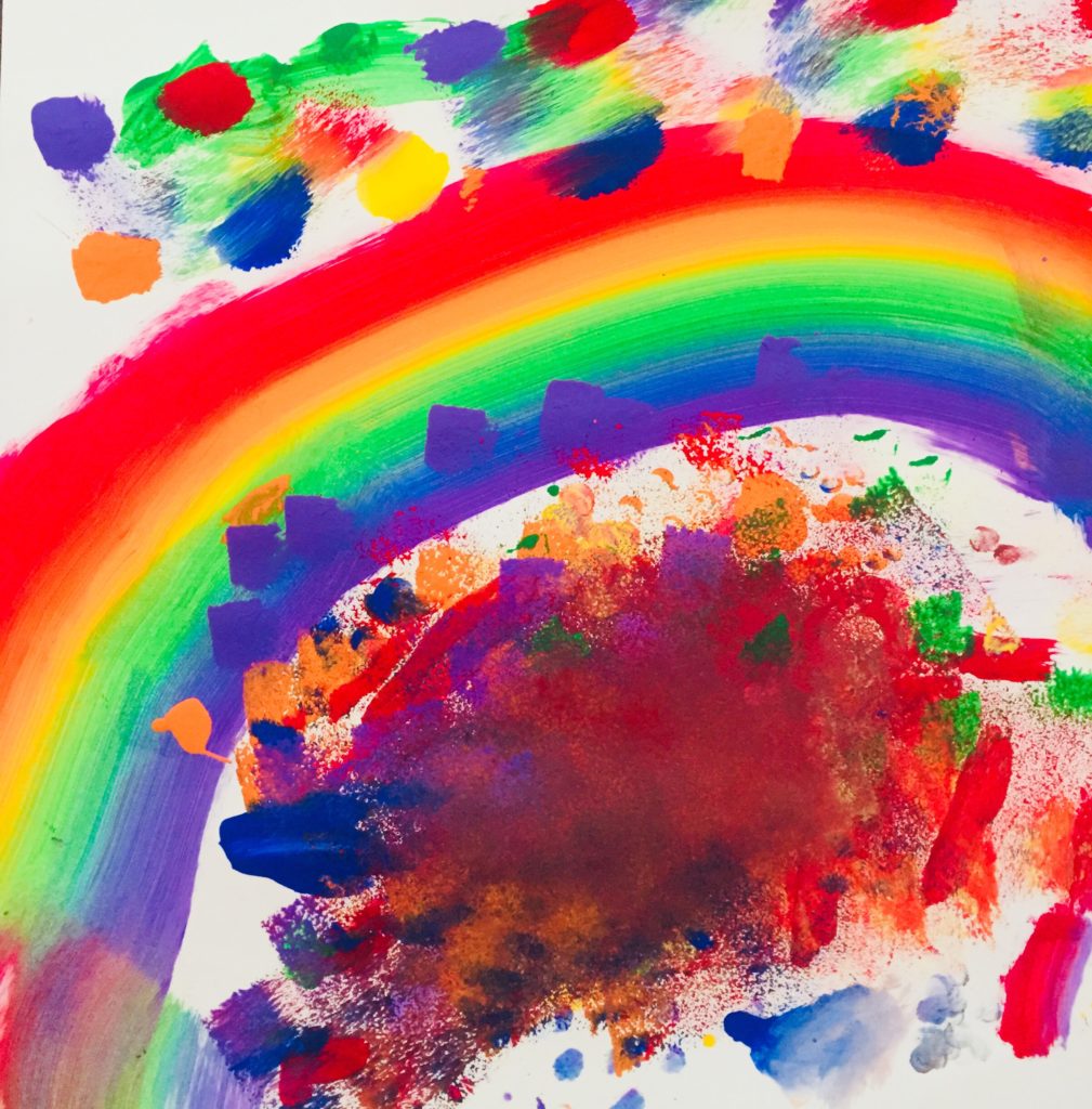 Rainbow Sponge Painting