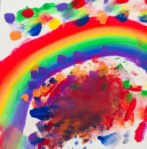 Rainbow Sponge Painting