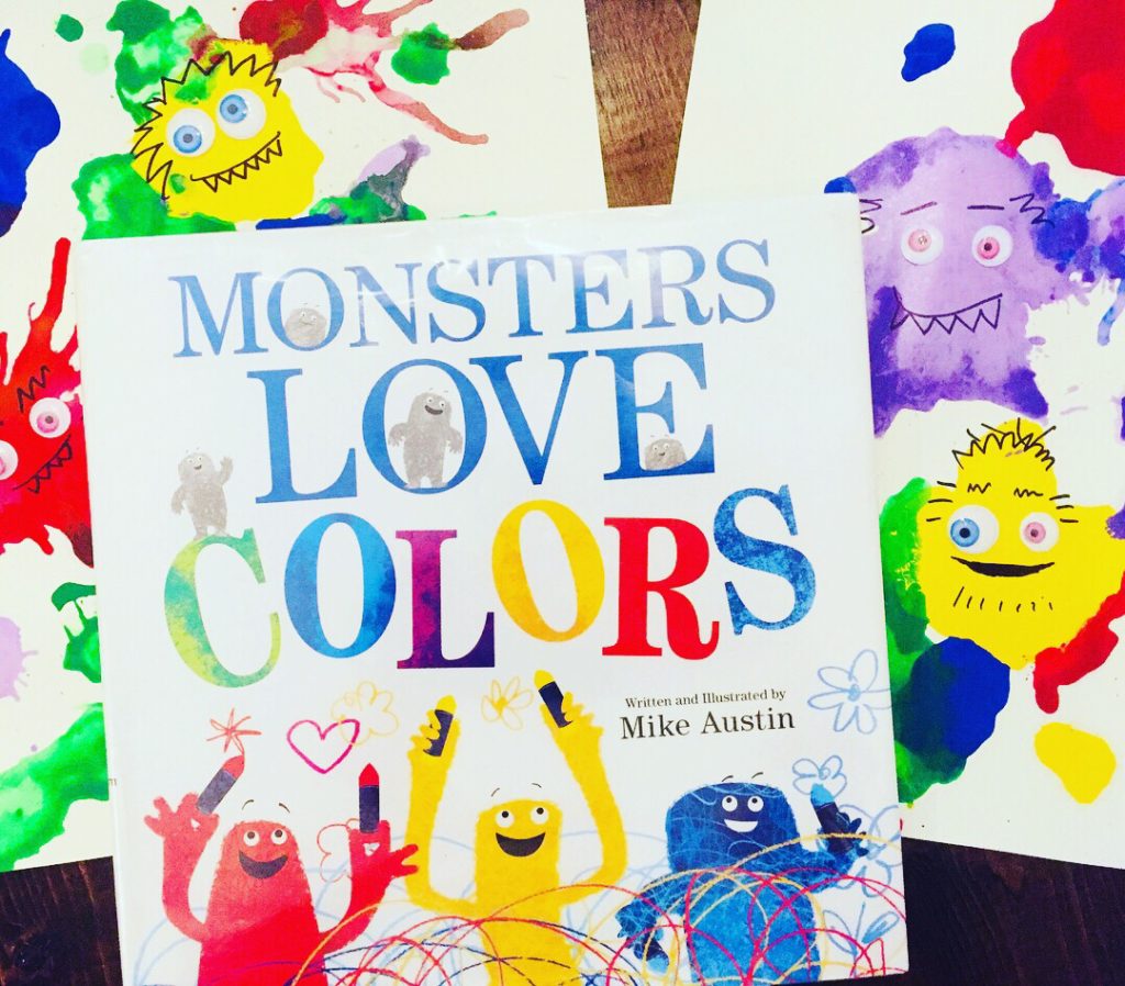 Monster Blow Painting based on the book Monsters Love Color