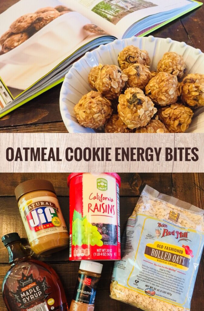 Try these Oatmeal Cookie Energy Bites for a healthy snack. Check out my reivew of 100 Days of Real Food on a Budget. It is full of so many amazing recipes!