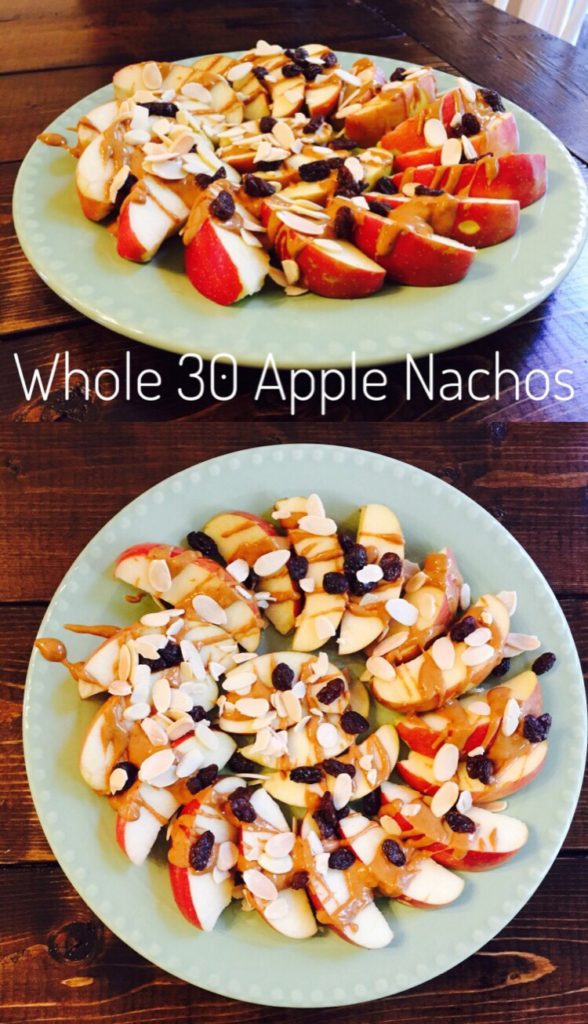 Whole 30 Apple Nachos are great for fall and football! Survive the temptations by bringing your own healthy snack!