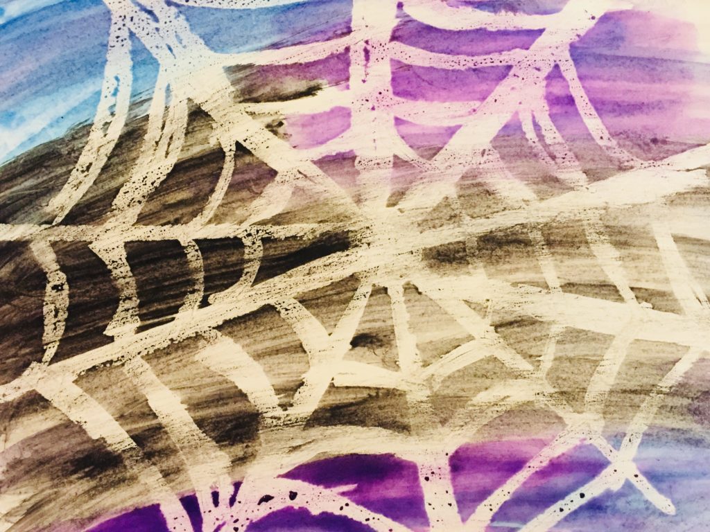 Watercolor Resist Glitter Spider Web Art - A fun and sparkly Halloween craft for kids of all ages!