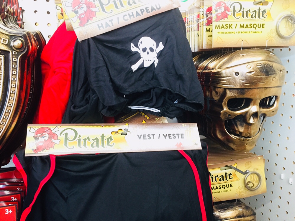 Pirate costumes at Dollar Tree