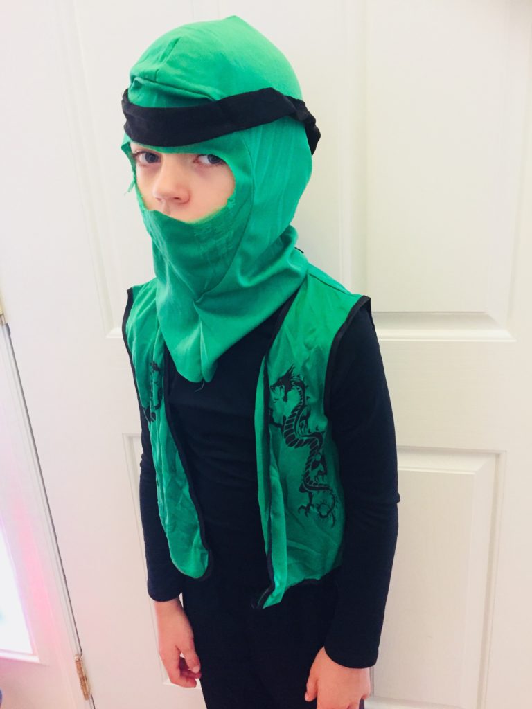 Ninja Costume from Dollar Tree