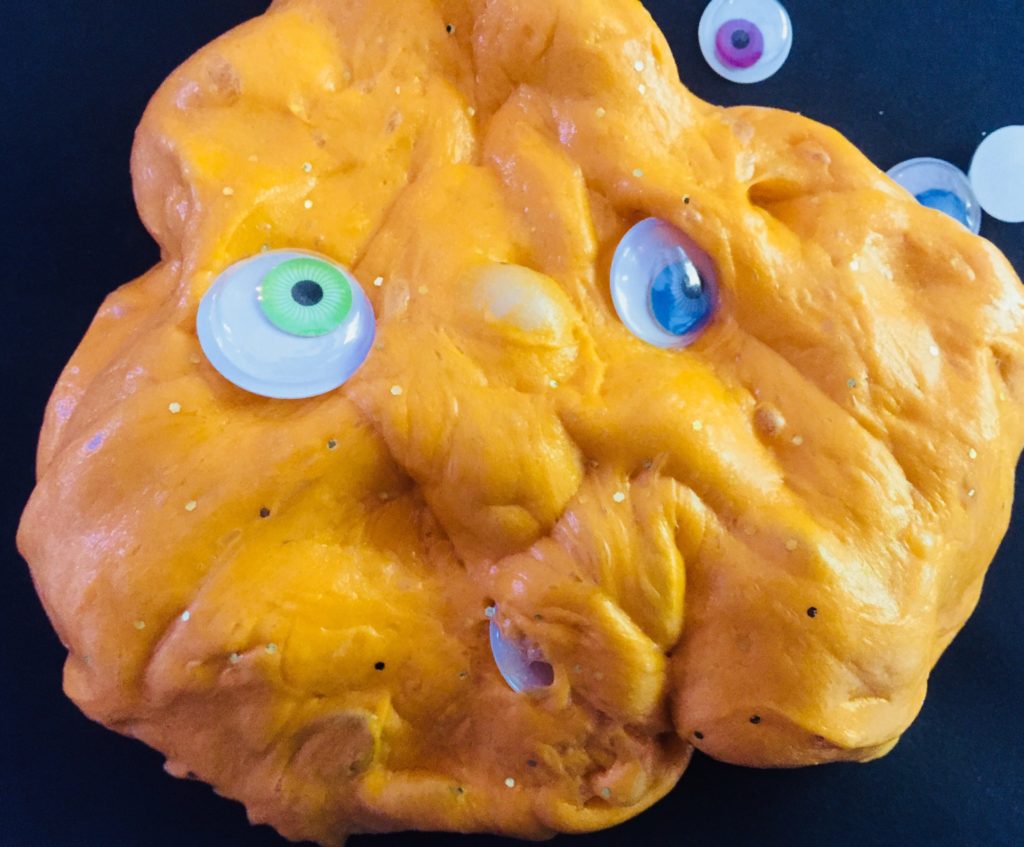 Fluffy Orange Halloween Slime