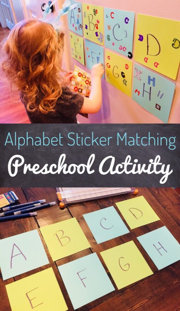 Alphabet Sticker Matching - Easy Preschool Activity to help children learn and recognize letters.