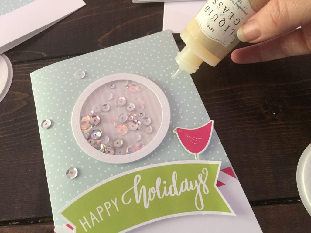 Shaker Card Embellishments using Liquid Glass