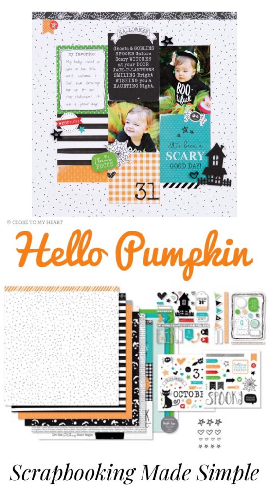 Use this super cute Halloween scrapbooking kit to document your photos! The Hello Pumpkin Collection by Close to My Heart is so adorable and perfect for all your fall memories!