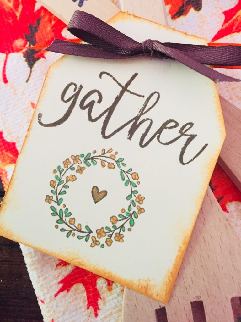 Hand Stamped Thanksgiving Tag