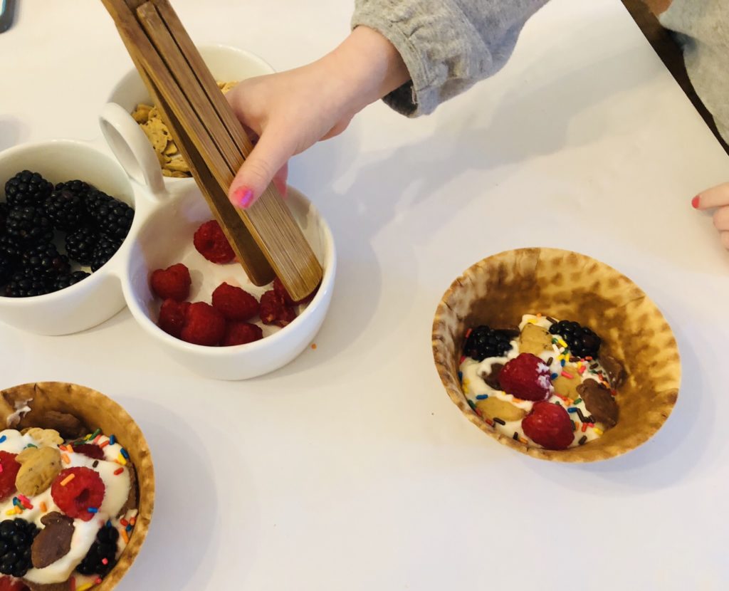 Yogurt Walffle Bowl Sundaes