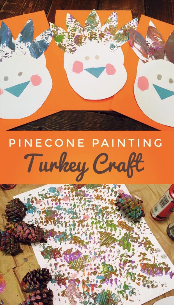 Pinecone Painting Turkey Craft - process art craft that is perfect for the month of November!