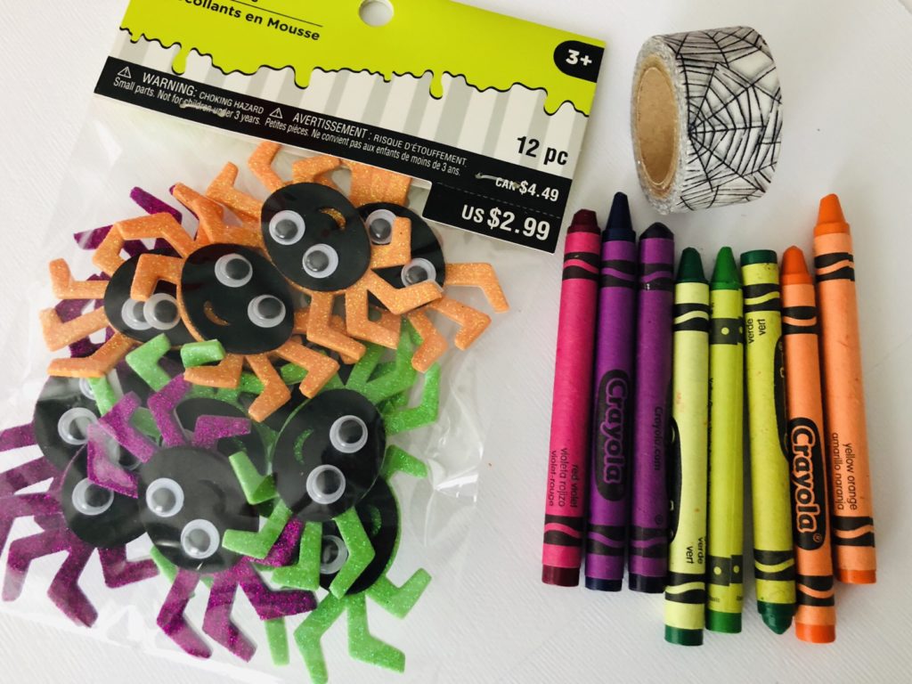 Washi Tape Spider Halloween Craft