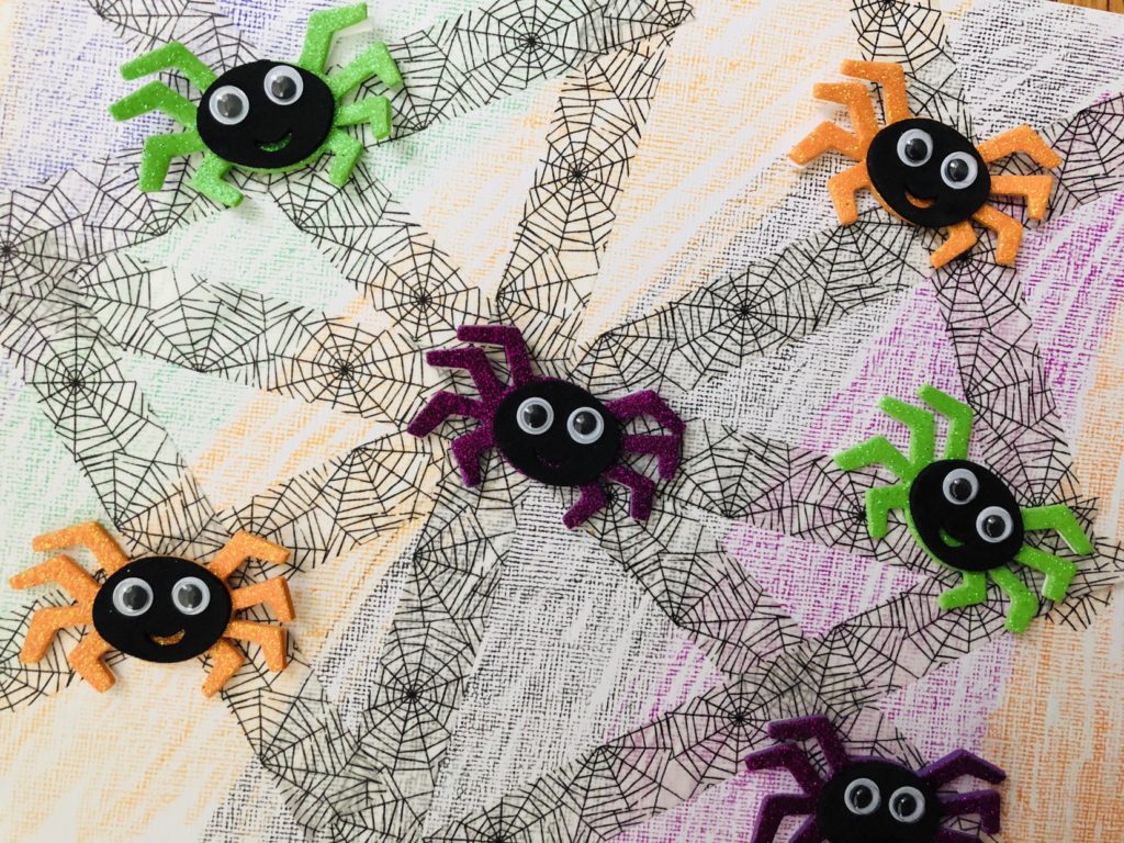 Washi Tape Spider Halloween Craft