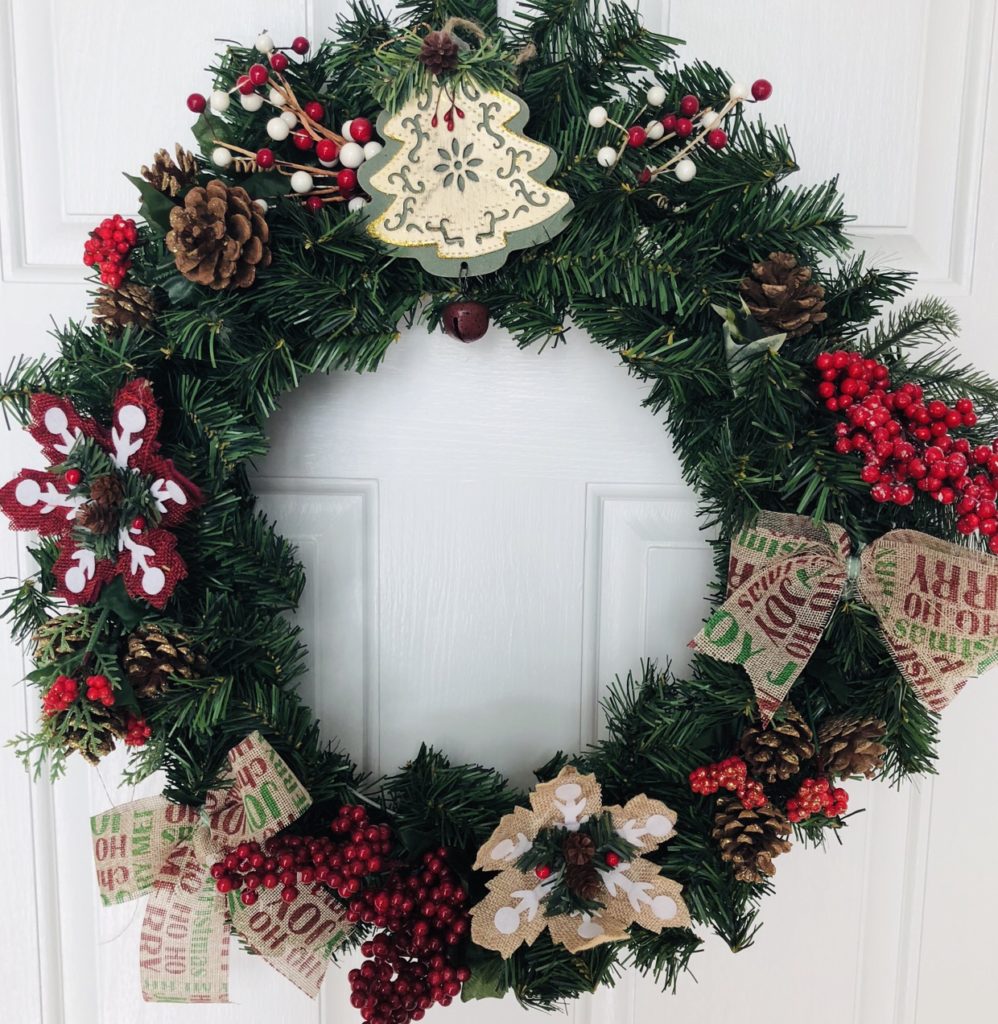 Dollar Tree Christmas Wreath Makeover