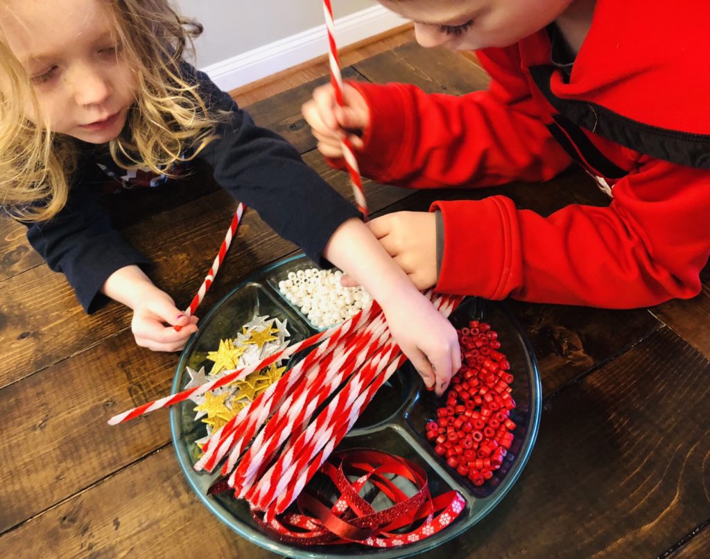 Beaded Candy Cane Kid-Made Ornaments