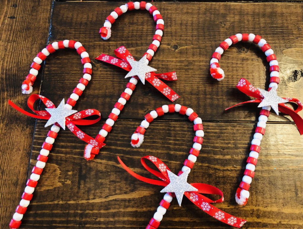 Beaded Candy Cane Kid-Made Ornaments
