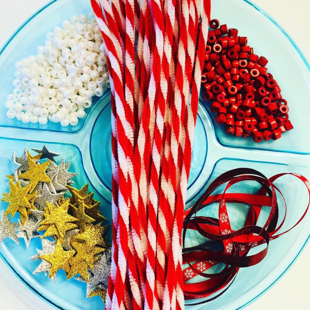 Beaded Candy Cane Kid-Made Ornaments