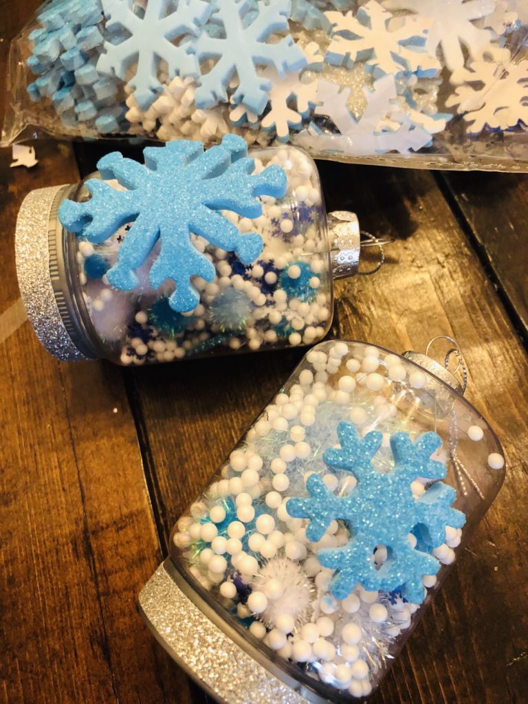 Glittery Snow Globe Ornaments