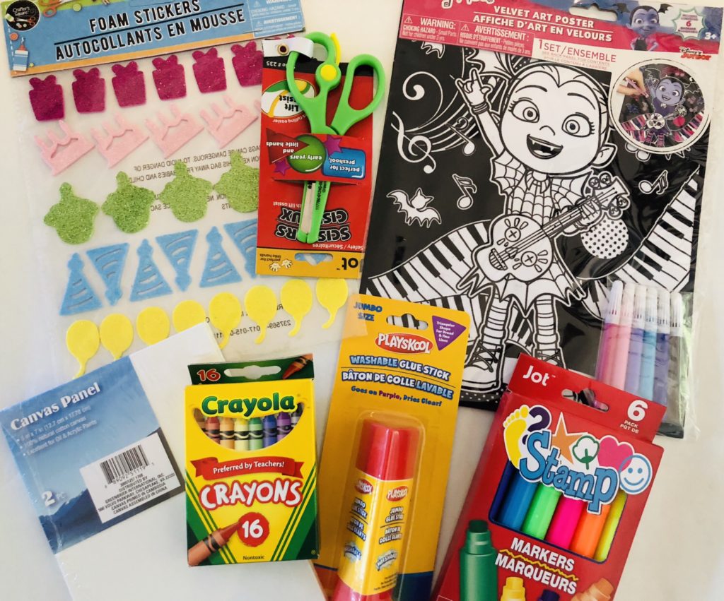 Dollar Tree Arts and Crafts Gift Basket for Kids