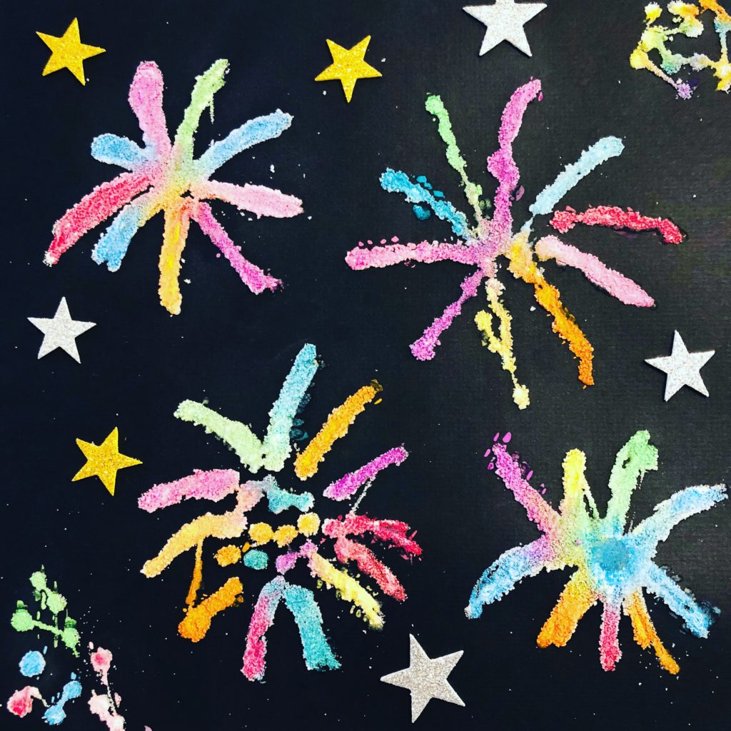 Fireworks Salt Painting