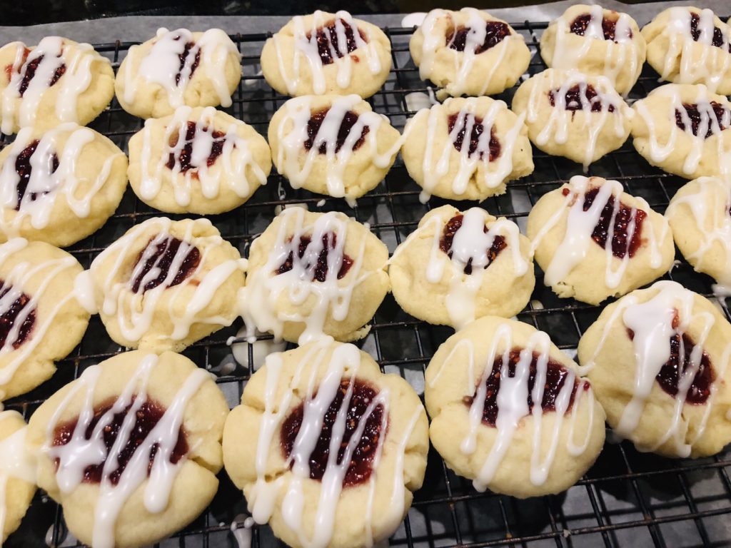 Buttery Almond Thumbprint Cookies