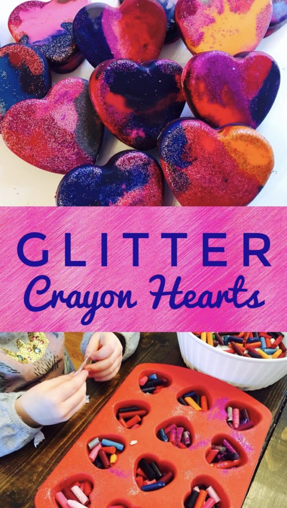 Glitter Crayon Hearts