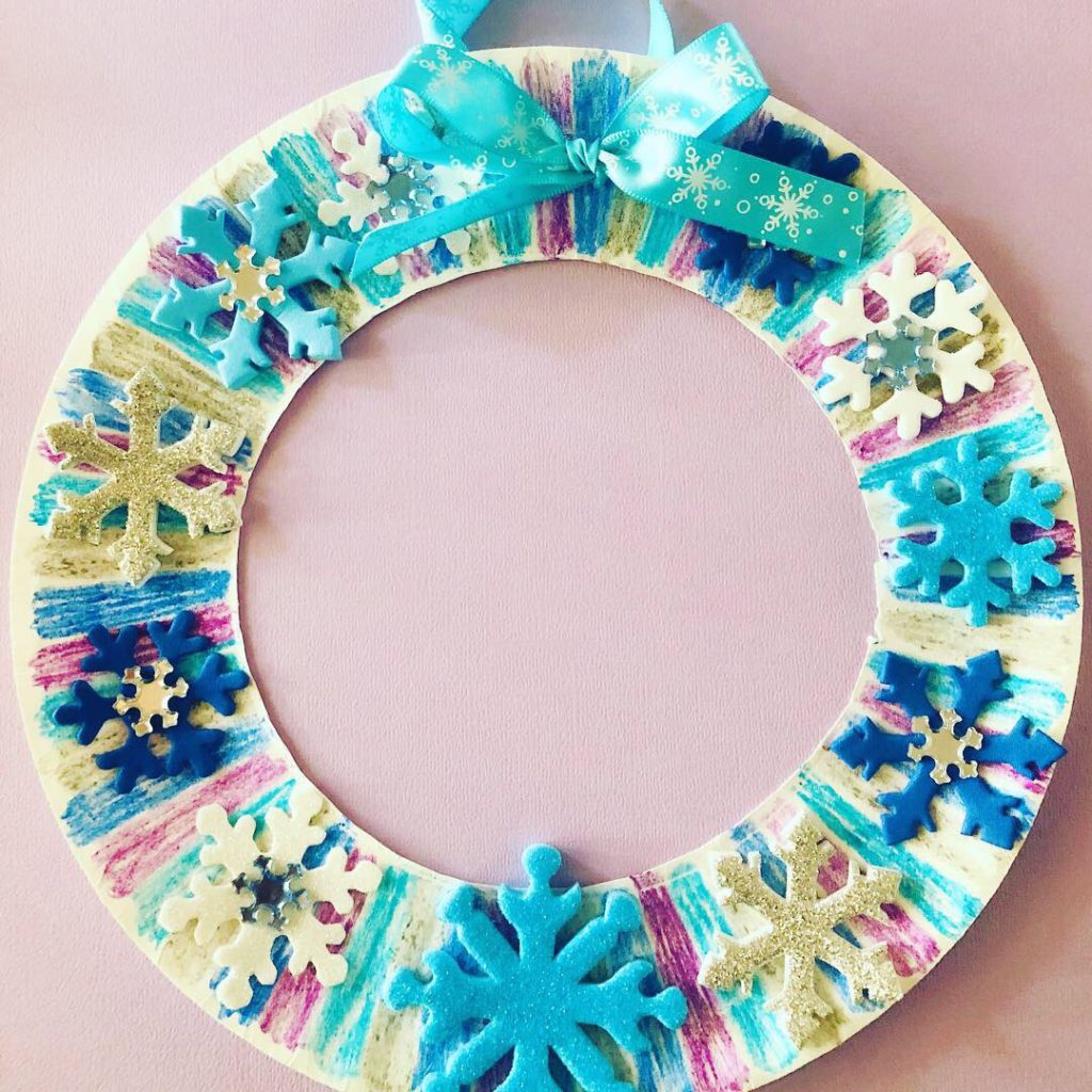 Winter Paper Plate Wreath Craft